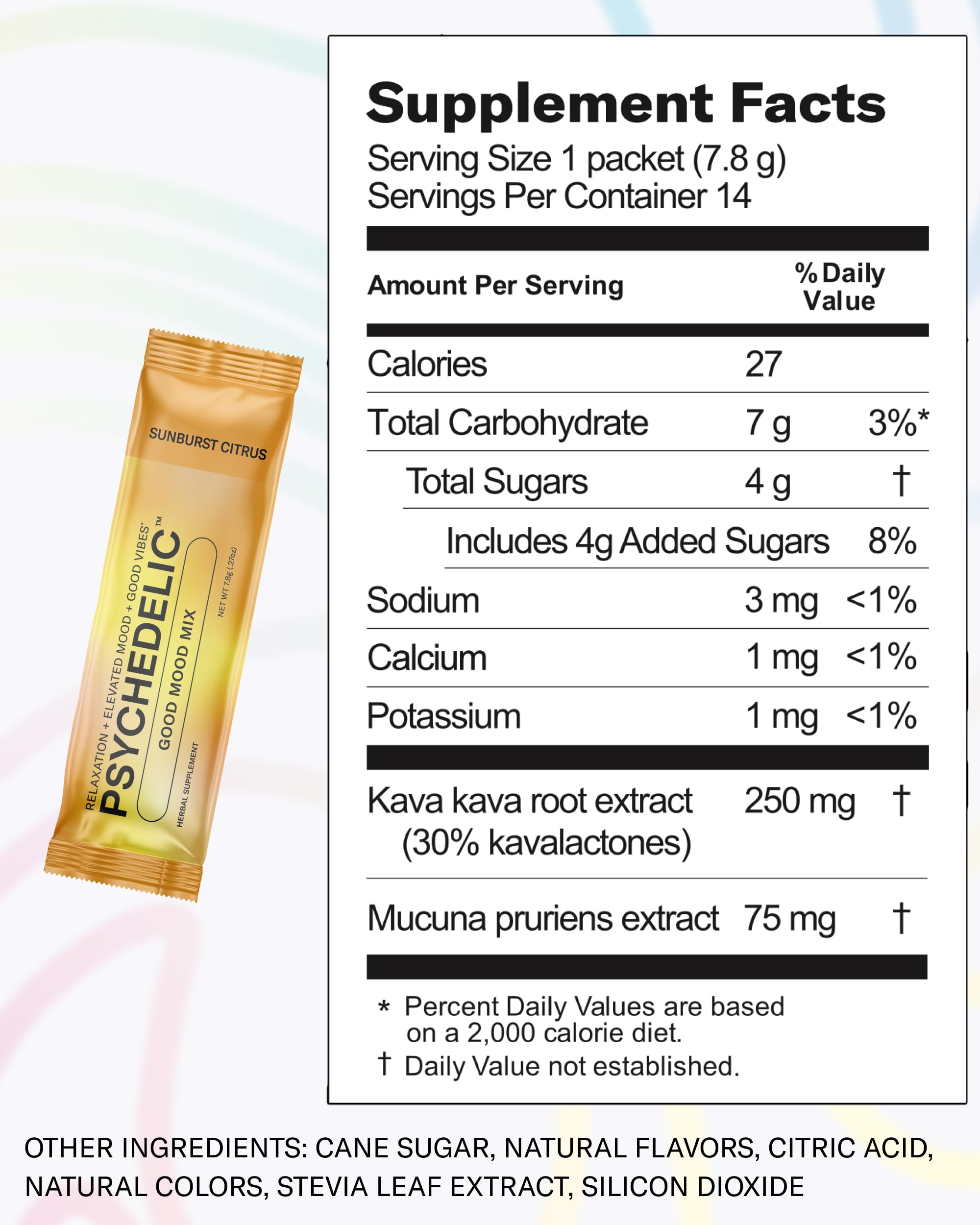 Calming Kava Drink Mix – Sunburst Citrus, 14 Sticks