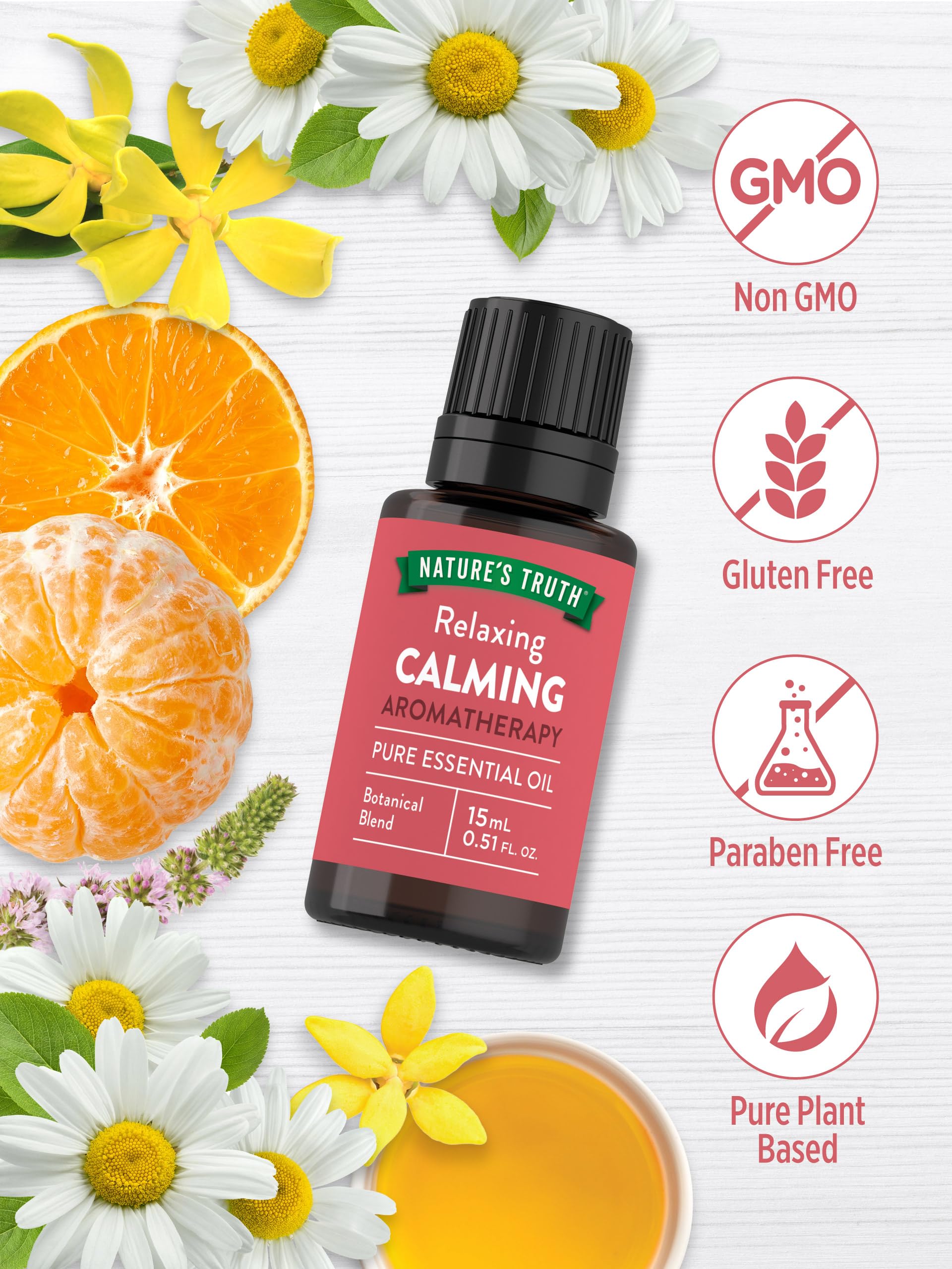 Nature's Truth Calming Pure Essential Oil - 15 mL | Diffusers & Aromatherapy | Plant Based, Non-GMO & Gluten Free
