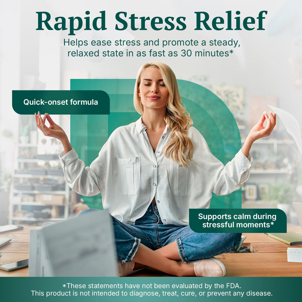 Anti Stress Supplements – 30 Count Capsules | Calming Pills for Adults
