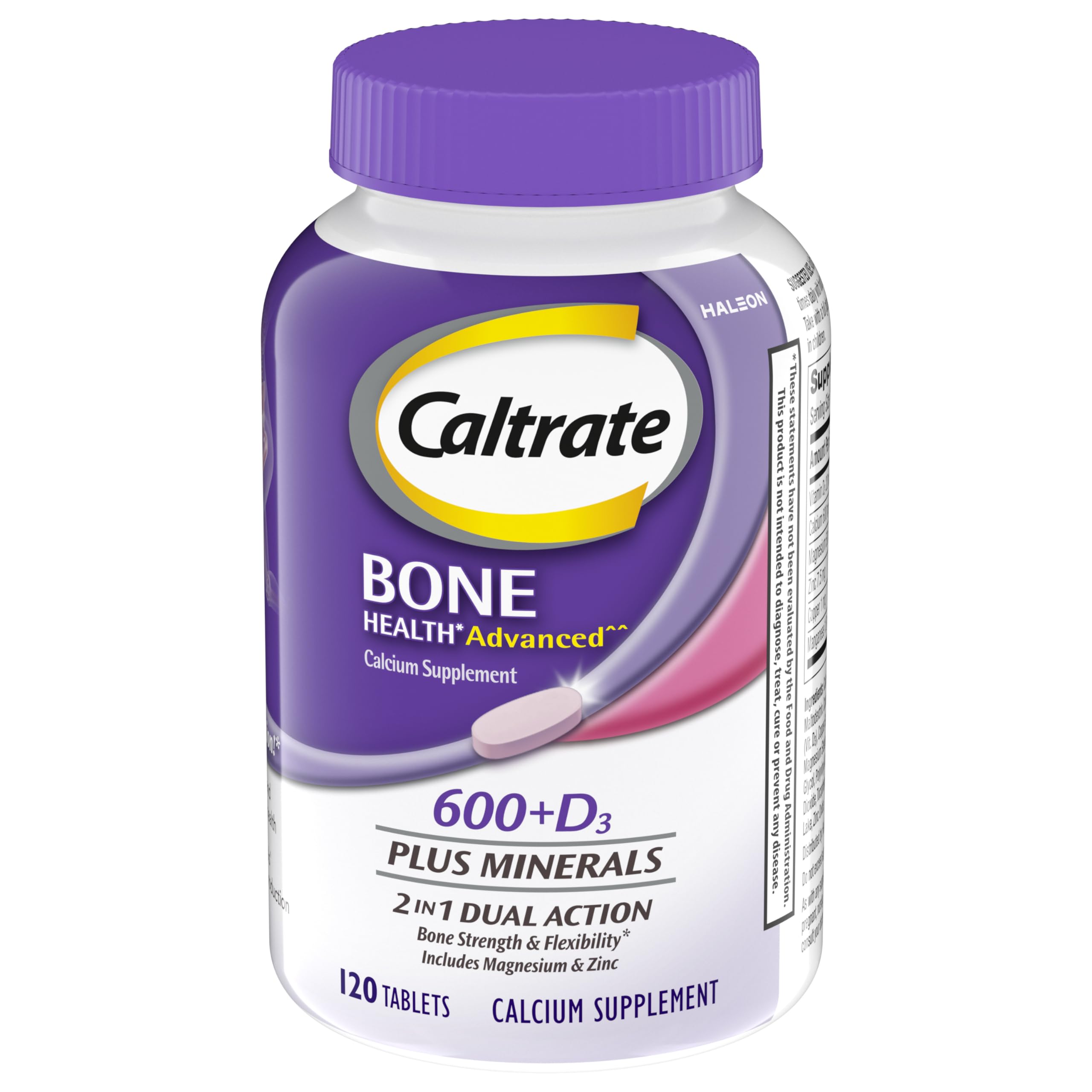 Caltrate 600 Plus D3 Minerals Calcium & Vitamin D Tablets – 120 ct
