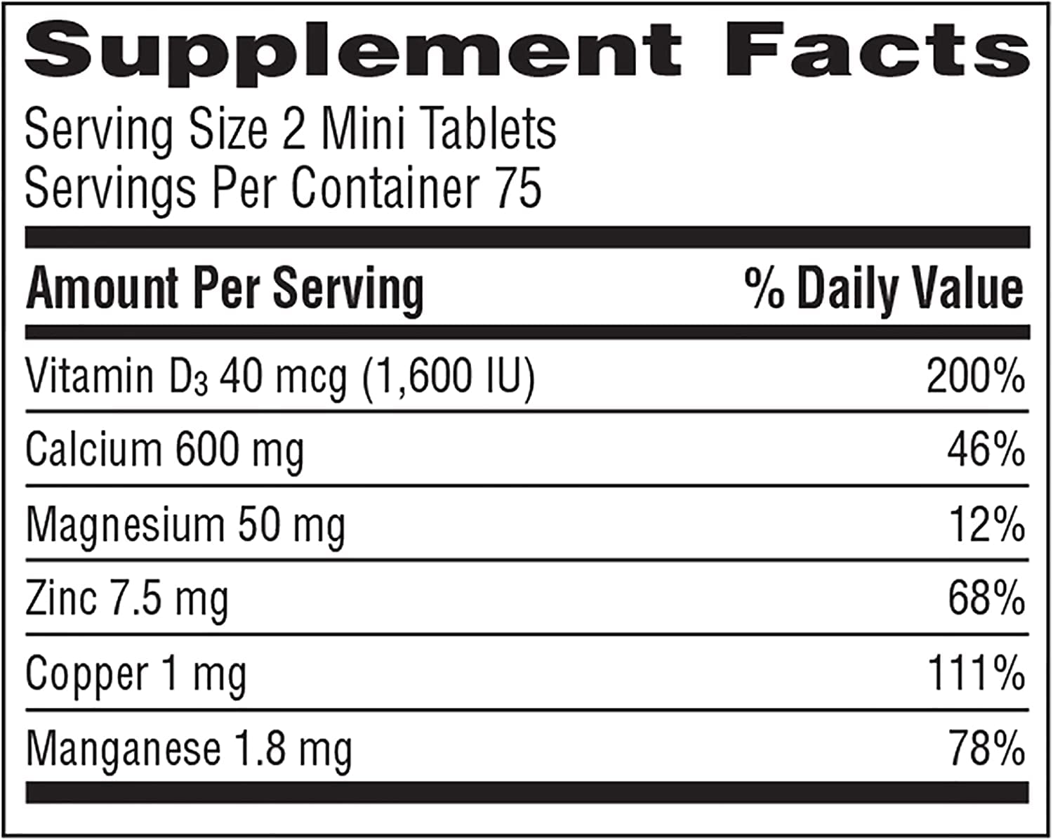Caltrate Minis + Minerals – 150 Count (Pack of 2) | Calcium + Vitamin D3 + Zinc, Copper & Manganese