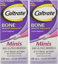 Caltrate Minis + Minerals – 150 Count (Pack of 2) | Calcium + Vitamin D3 + Zinc, Copper & Manganese
