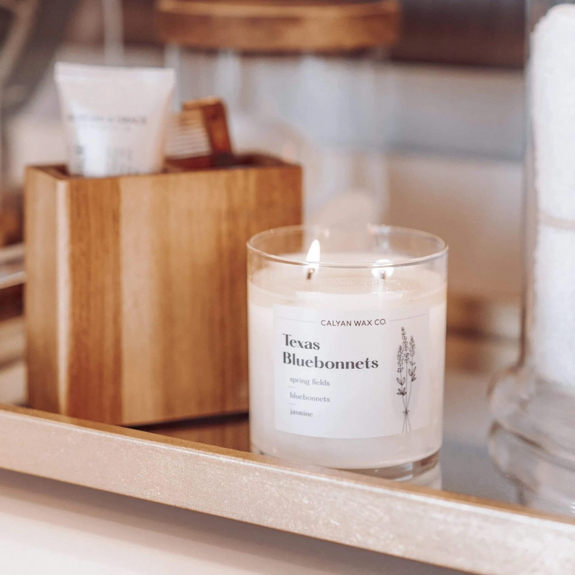 Texas Bluebonnets 2-Wick Soy Candle - Calyan Wax Co. - 8.8oz, 37hr Burn