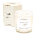 Calyan Wax Co. Vetiver & Tonka 2-Wick Scented Candle – 37 Hour Burn – Luxury Non-Toxic Soy Wax (8.8oz)