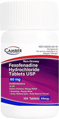 Camber Non-Drowsy Fexofenadine 60 mg – Indoor & Outdoor Allergy Relief (100 Count) | CAMBER PHARMACEUTICALS