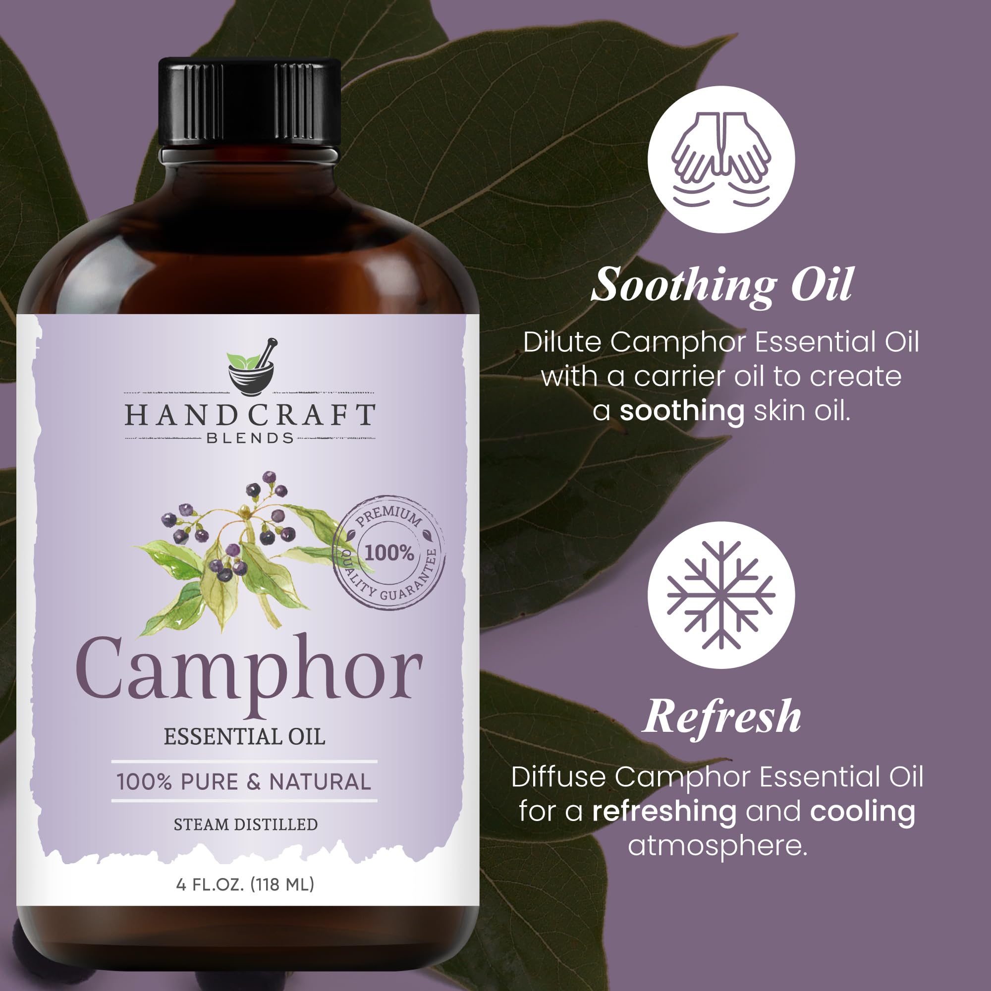 Handcraft Blends Camphor Essential Oil – 4 oz, 100% Pure & Natural
