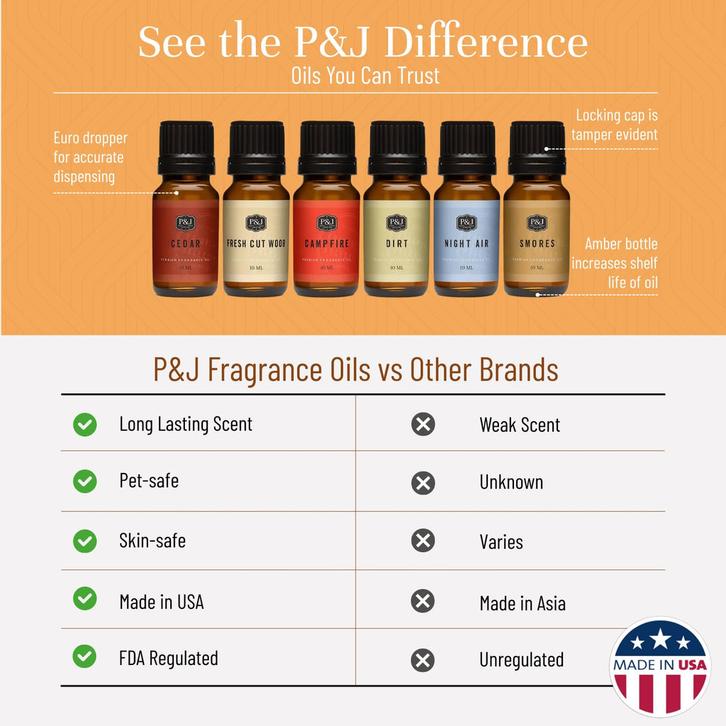 P&J Trading Fragrance Oil Camping Set | Campfire, Cedar, Fresh Wood & Night Air