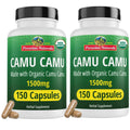 Peruvian Naturals Organic Vitamin C from Camu Camu Capsules 1,500mg - 300 Vegan Pills, Natural Vitamin C from Whole Food Camu Berry Organic, Non-GMO