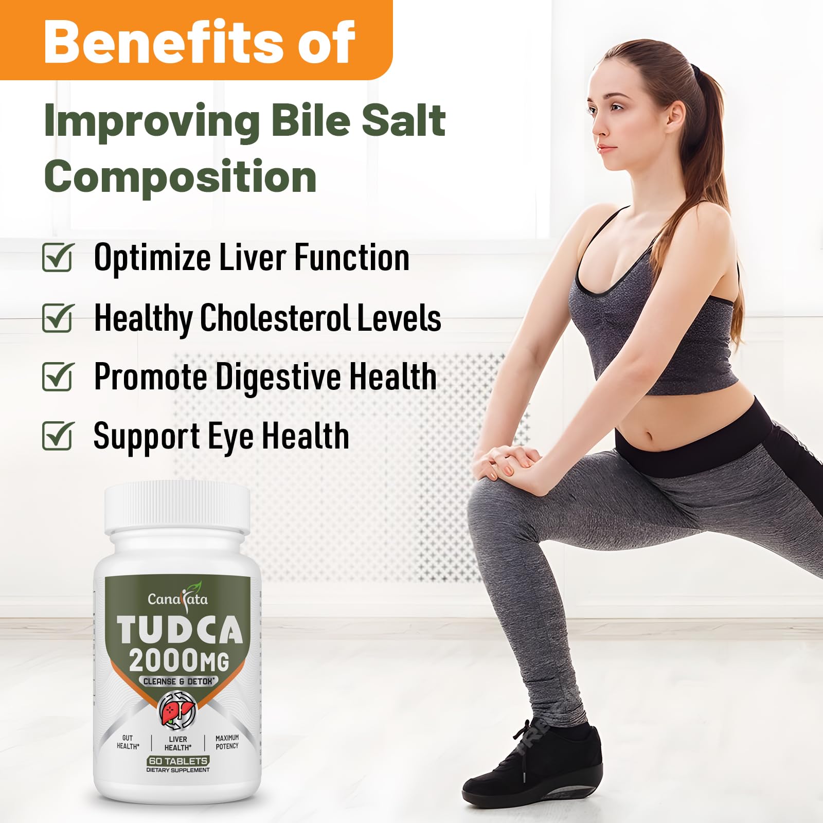 Canarata TUDCA 2000mg – Liver Detox, Bile Salts Support & Liver Health – 60 Day Supply