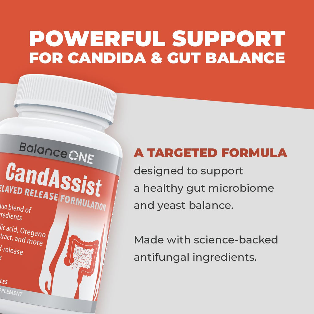 CandAssist Balance ONE Candida Support – Caprylic Acid, Berberine & Oregano