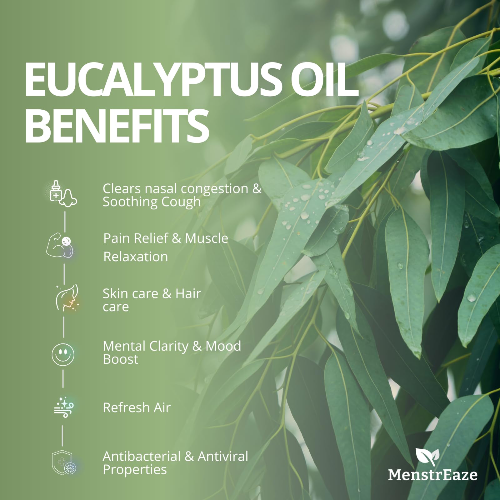 Eucalyptus Essential Oil – 100% Pure & Natural, Therapeutic Grade, 10 ml