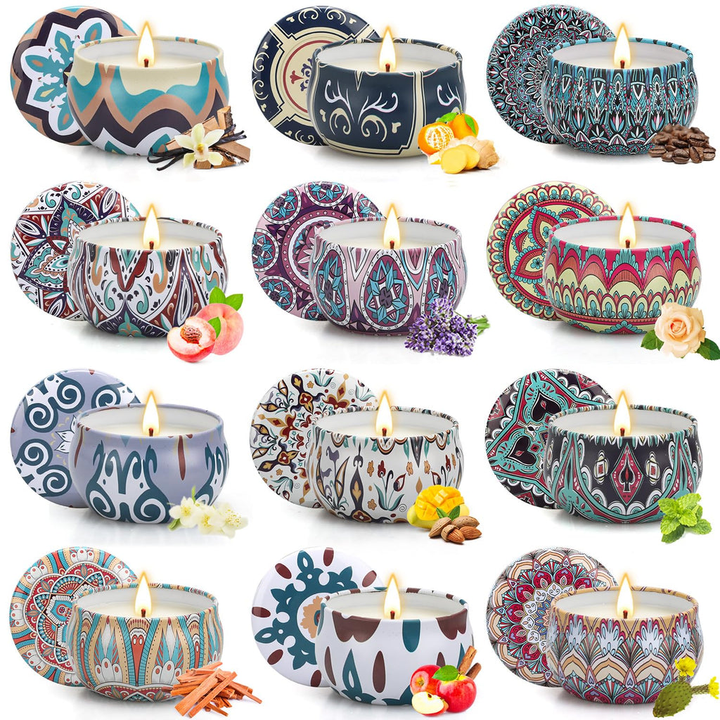 12-Pack Soy Wax Candles Gift Set - 30 Oz, Scented for Women