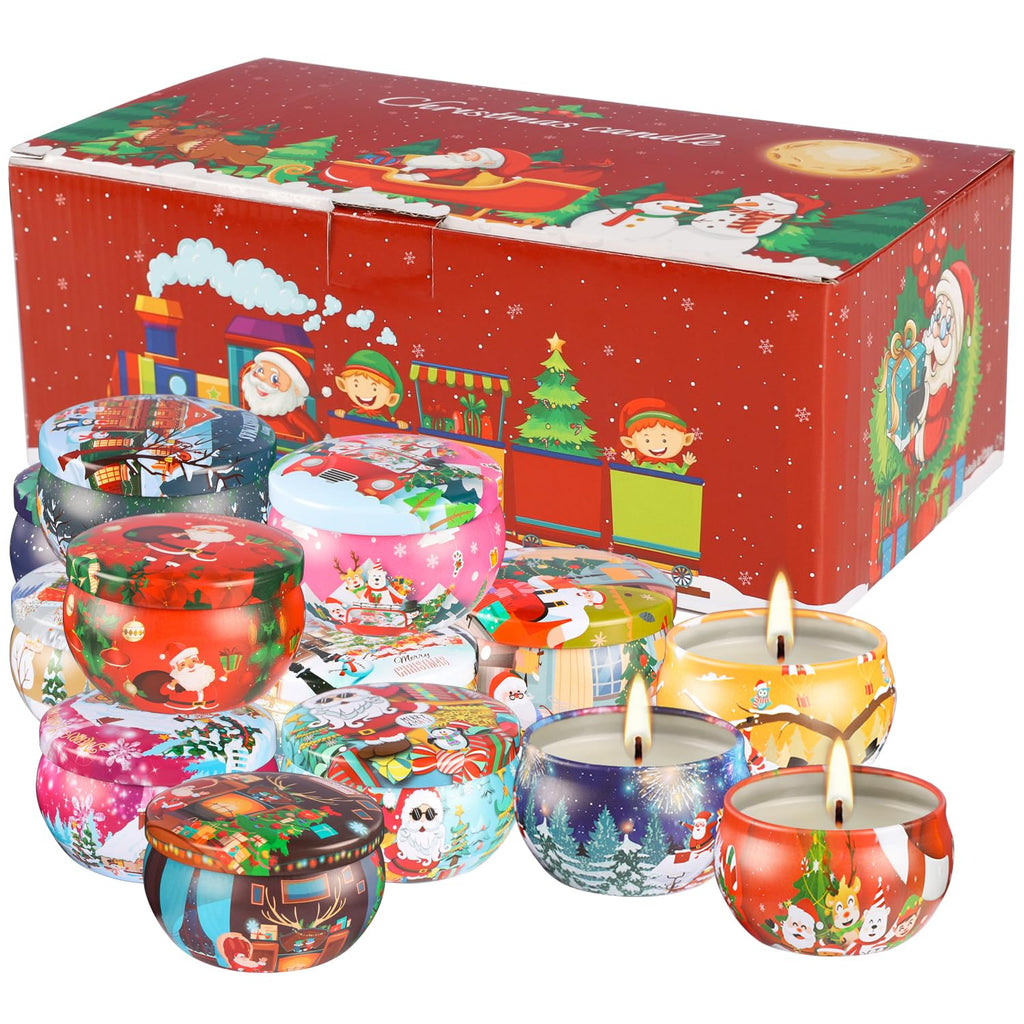 16PCS Scented Candles Christmas Gift Set - Natural Soy Wax 2.5oz Candles, 16 Fragrances