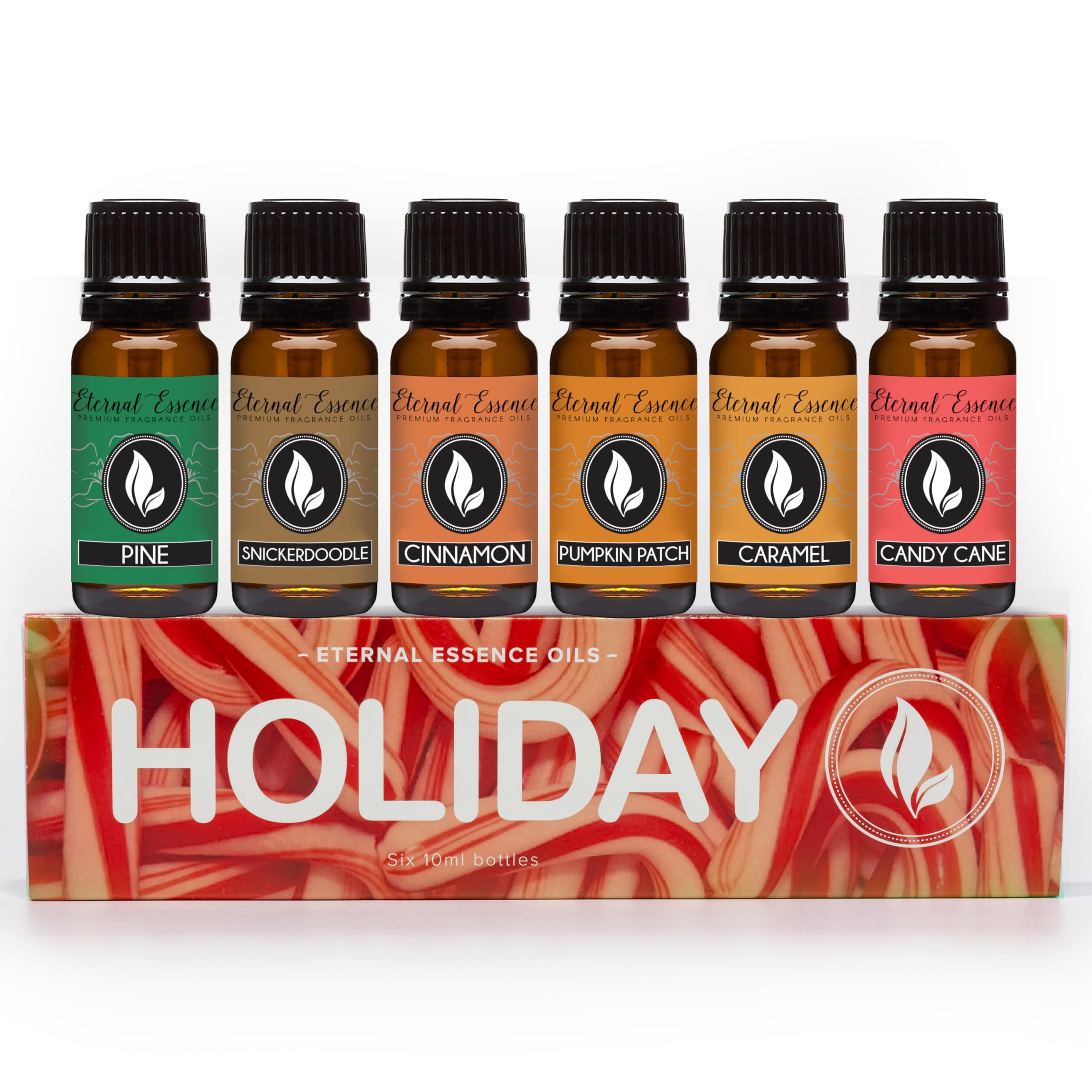 Holiday Set of 6 Premium Fragrance Oils (10ml) – Candy Cane & Pumpkin Patch