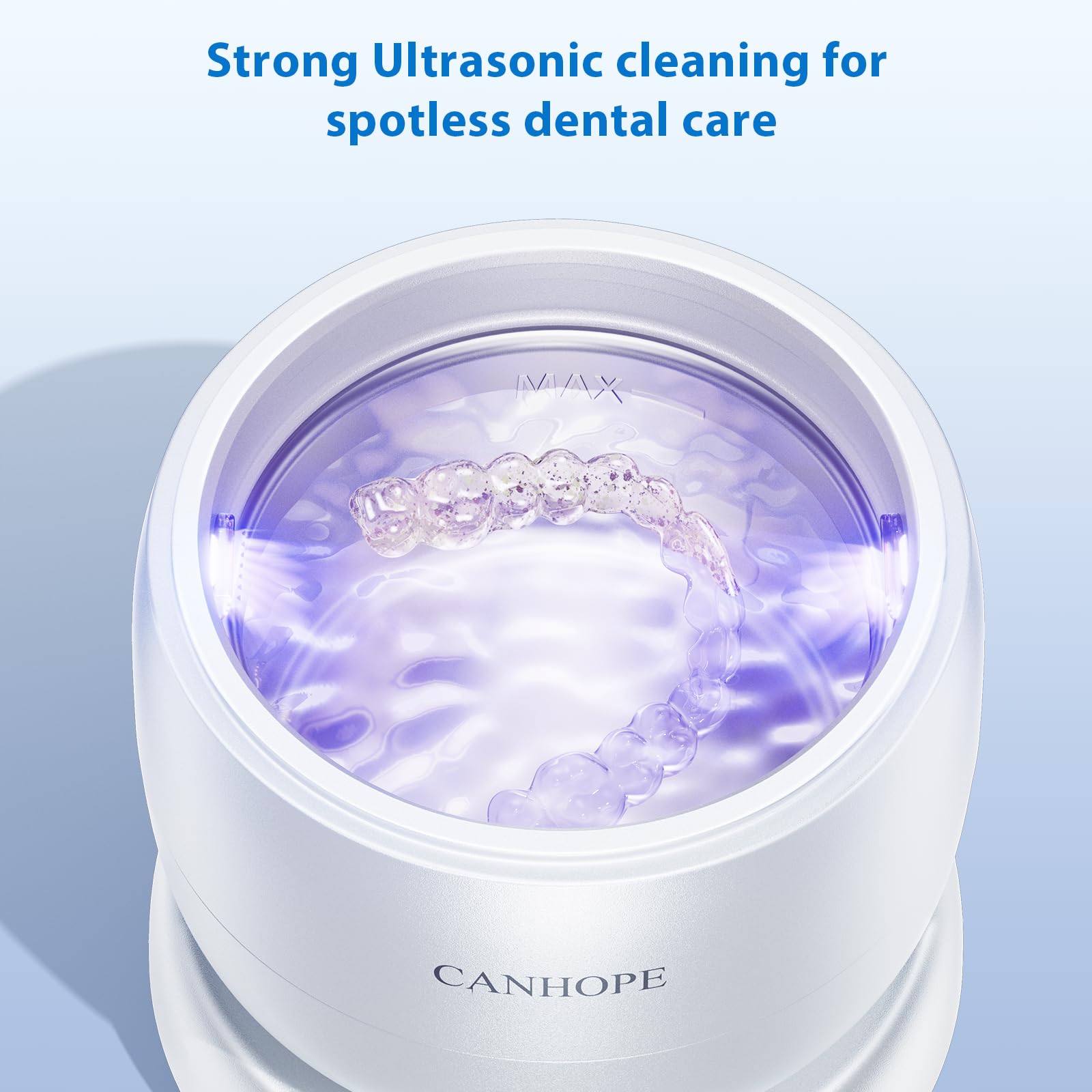 CANHOPE Ultrasonic Retainer Cleaner – 42kHz, IPX7, 3 Timers, Quiet