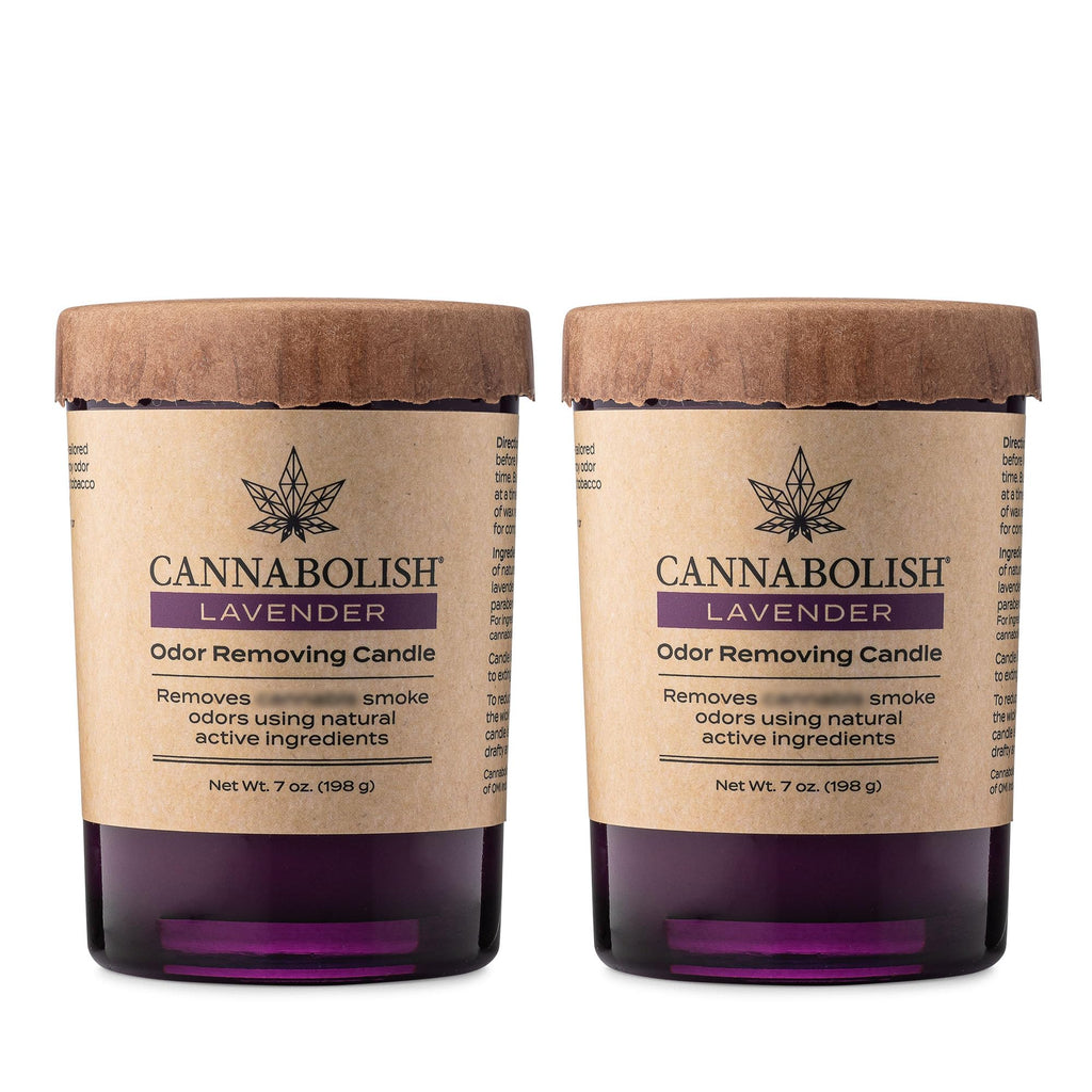Cannabolish Lavender Smoke Odor Eliminating Candle – 7 oz (Pack of 2) | Natural Ingredients