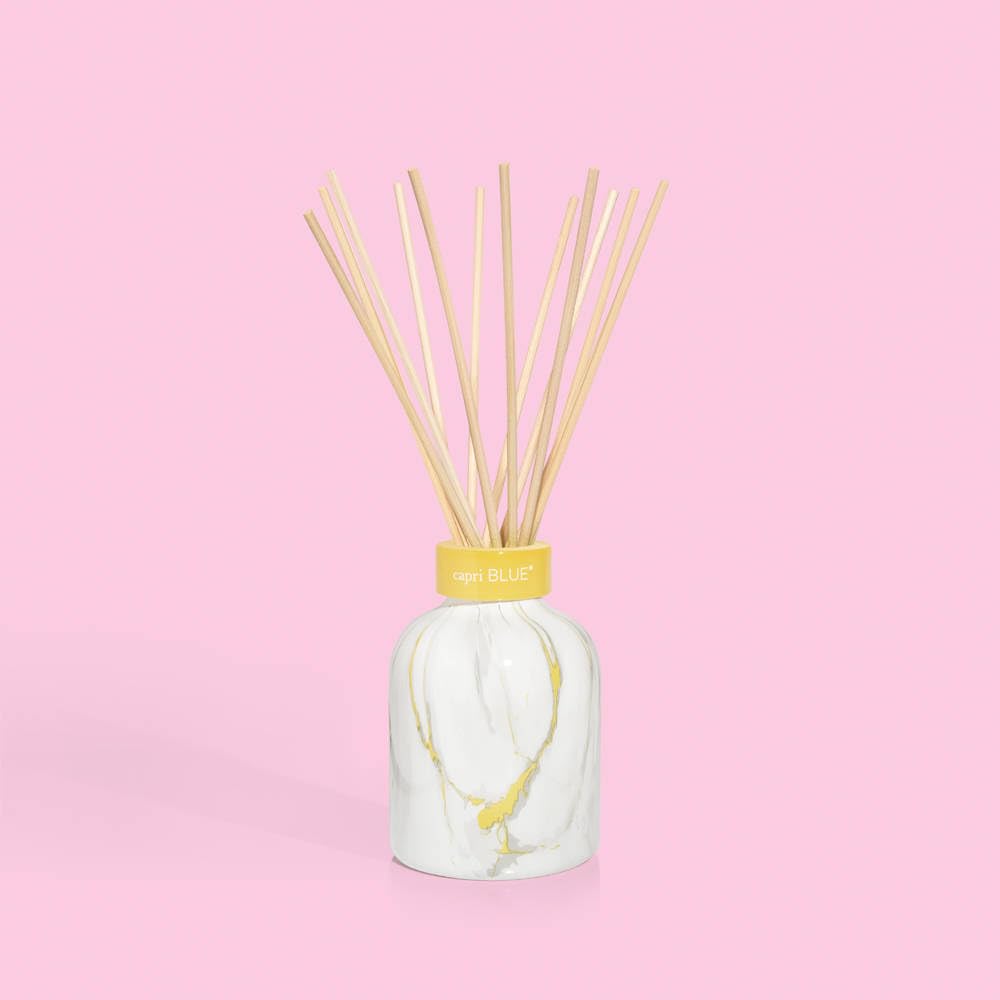 Capri Blue Modern Marble Reed Diffuser Set – Pineapple Flower 5.7 oz | Luxury Home Fragrance
