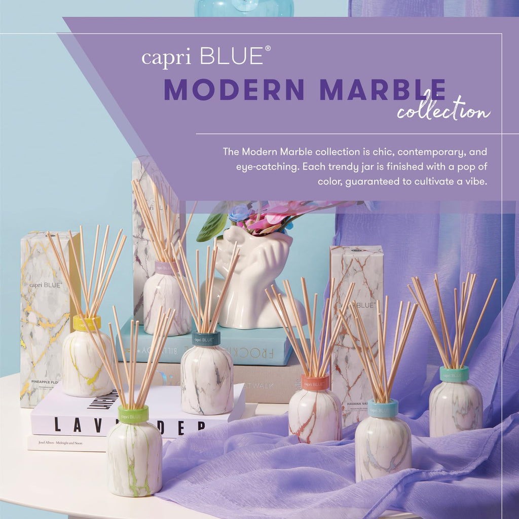 Capri Blue Modern Marble Reed Diffuser Set – Volcano (5.7 fl oz) | Luxury Home Fragrance