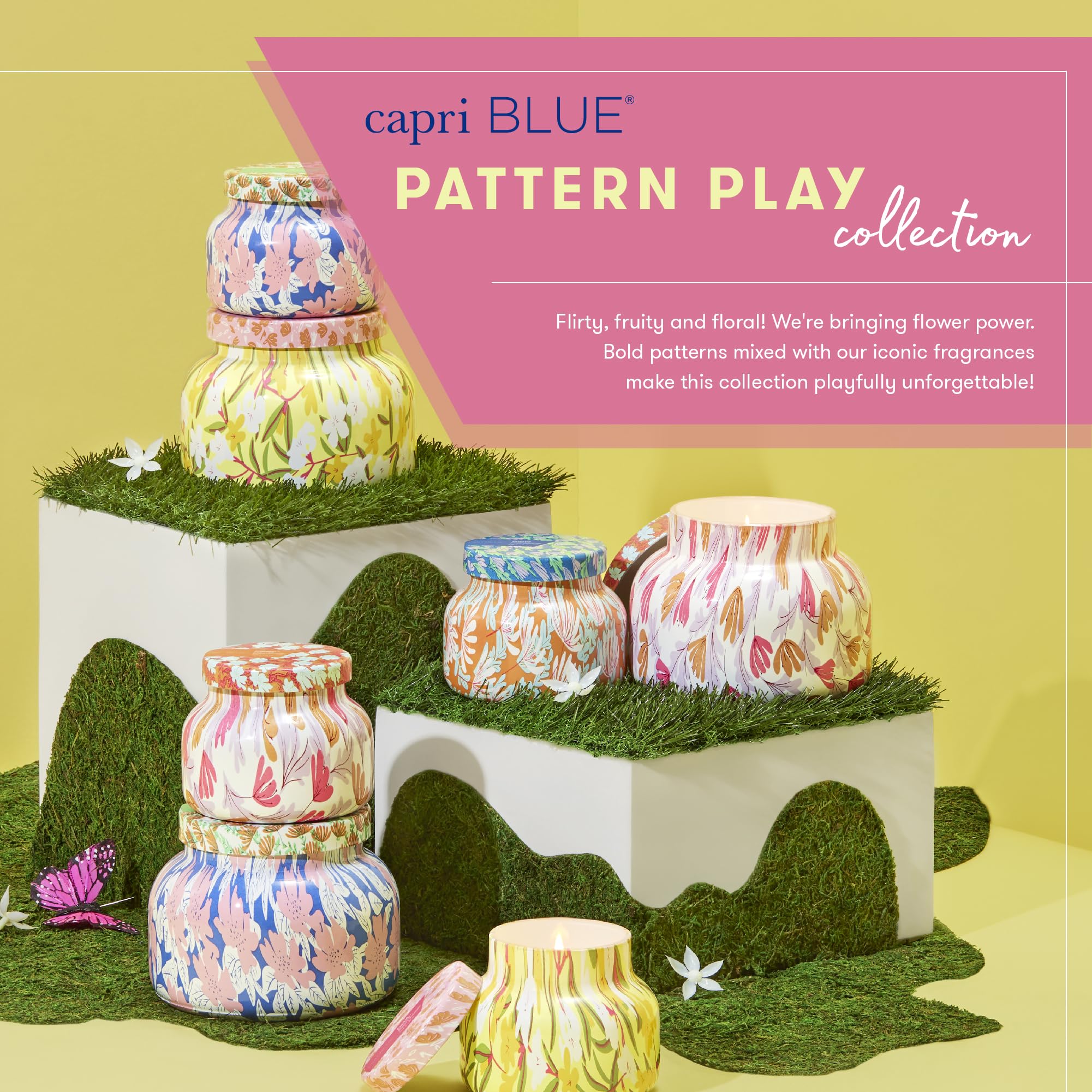 Capri Blue Pattern Play Volcano Candle – 8 oz Soy Wax – Luxury Home Decor