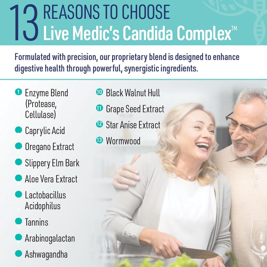 Liver Medic Candida Complex - Probiotic with Oregano Oil & Digestive Enzymes