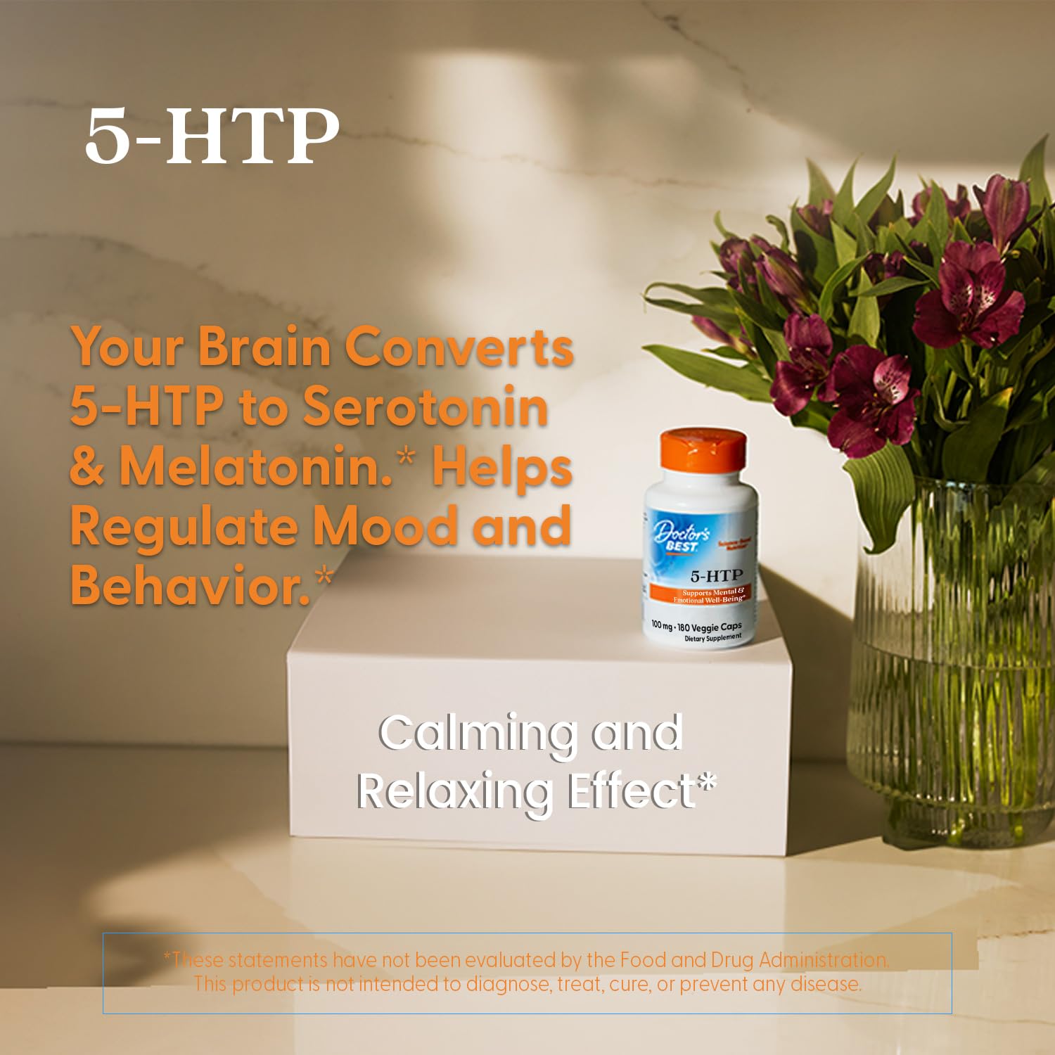 Doctor's Best 5-HTP - Supports Mental & Emotional Well-Being - Non-GMO, Gluten Free, Soy Free, Vegan - 180 Veggie Caps