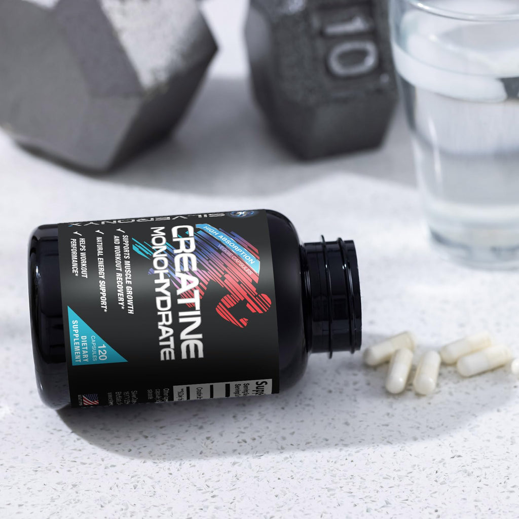 Creatine Monohydrate Capsules 3000mg – Micronized, Fast-Absorbing | 120 Caps