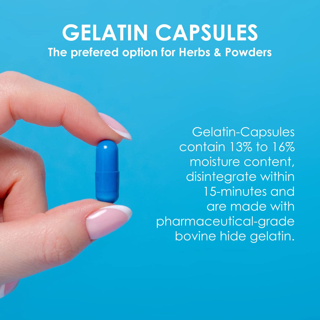 Capsuline Size 000 Empty Gelatin Capsules – Clear, 1000 Count | Gluten Free, Kosher, Non-GMO