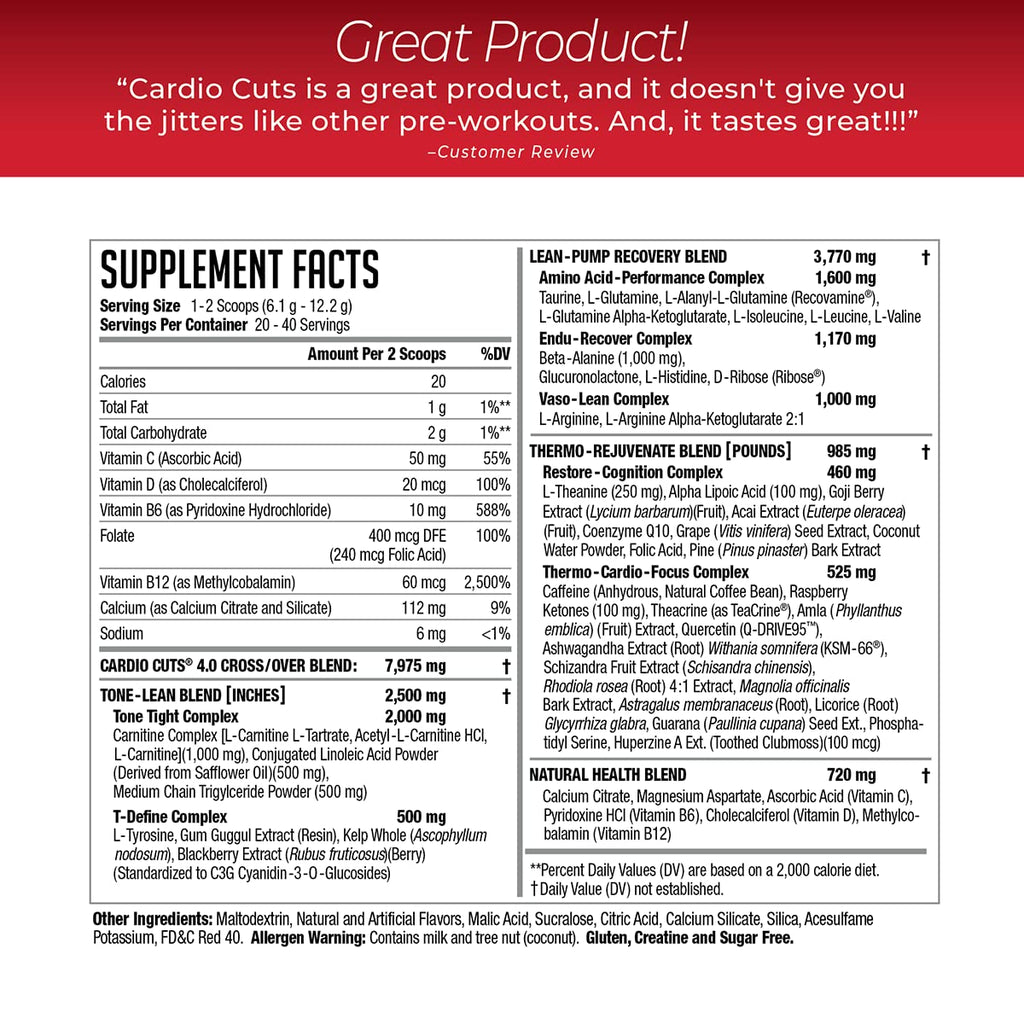 Cardio Cuts NDS Nutrition 4.0 Pre-Workout – Weight Loss & Fat Burn (Miami Sunrise, 40 Servings)
