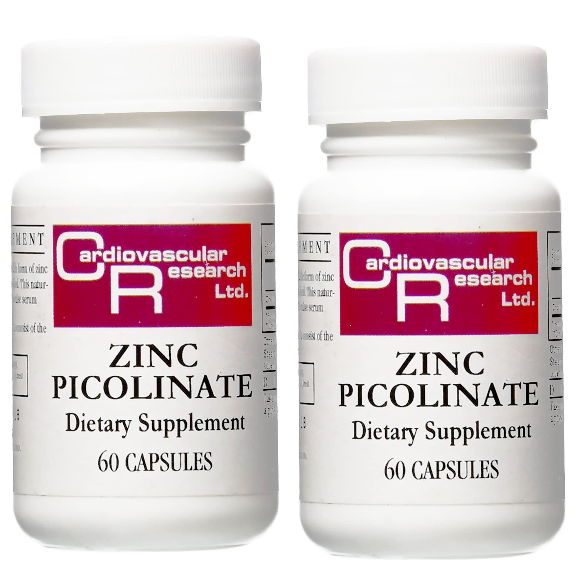 Cardiovascular Research Zinc Picolinate 25 mg – 120 Capsules | Immune System Support | Two Bottle Bundle
