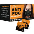 Care Touch Anti-Fog Wipes for Glasses - 100 Individually Wrapped Lenses Wipes