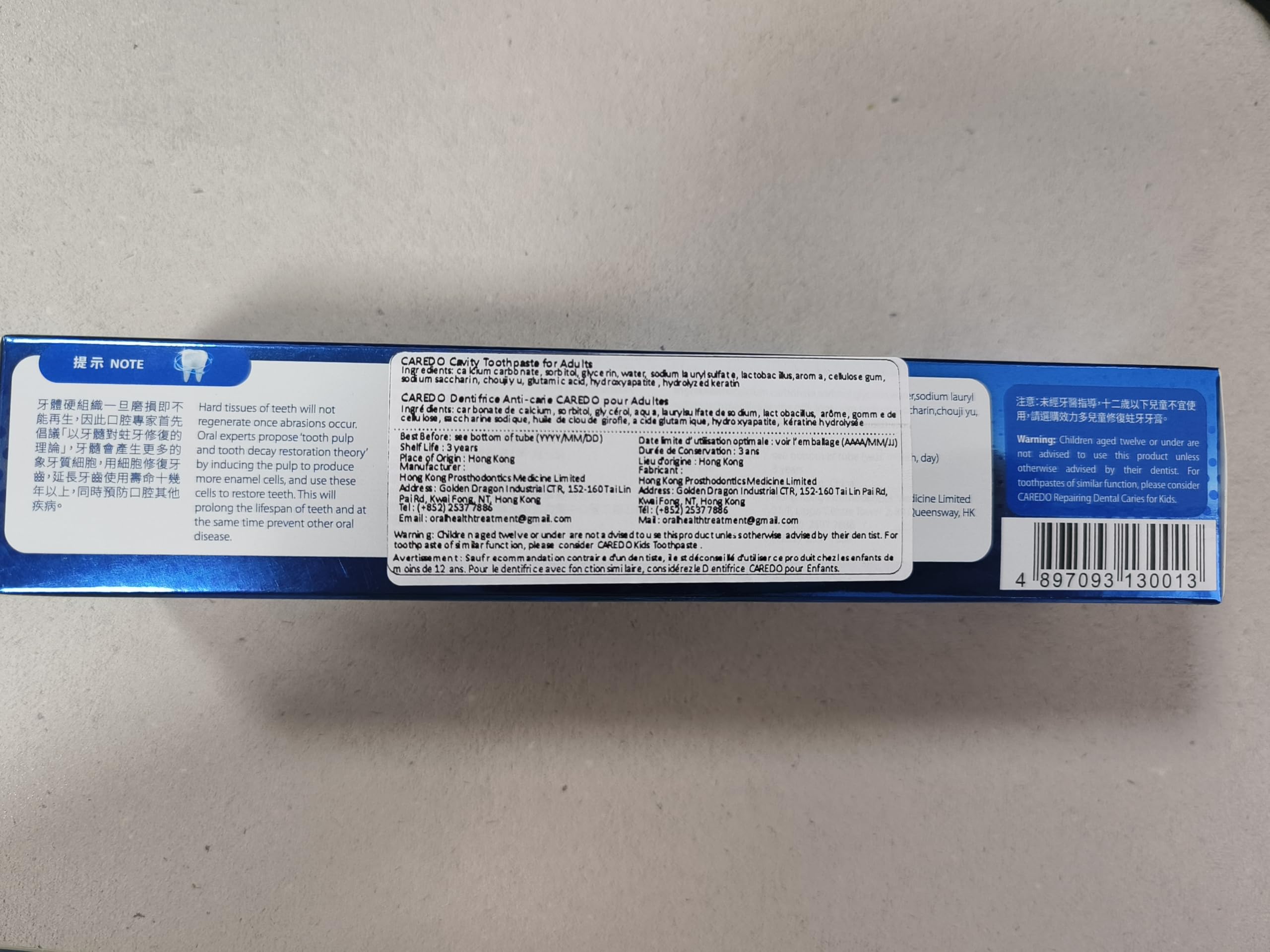 CAREDO Cavity Reversal Toothpaste - Fluoride-Free Hydroxyapatite Remineralizing 3.52 oz