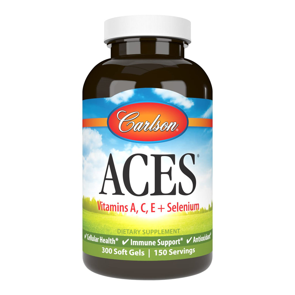 Carlson ACES - Vitamins A, C, E + Selenium for Cellular Health & Immune Support | Antioxidant - 300 Softgels