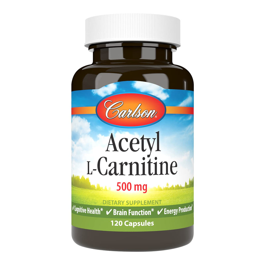 Carlson Acetyl L-Carnitine 500 mg – Cognitive Health, Brain Function & Energy | 120 Capsules
