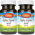 Carlson Alpha Lipoic Acid 300 mg – Energy Production & Universal Antioxidant (30 Tablets, Pack of 2)