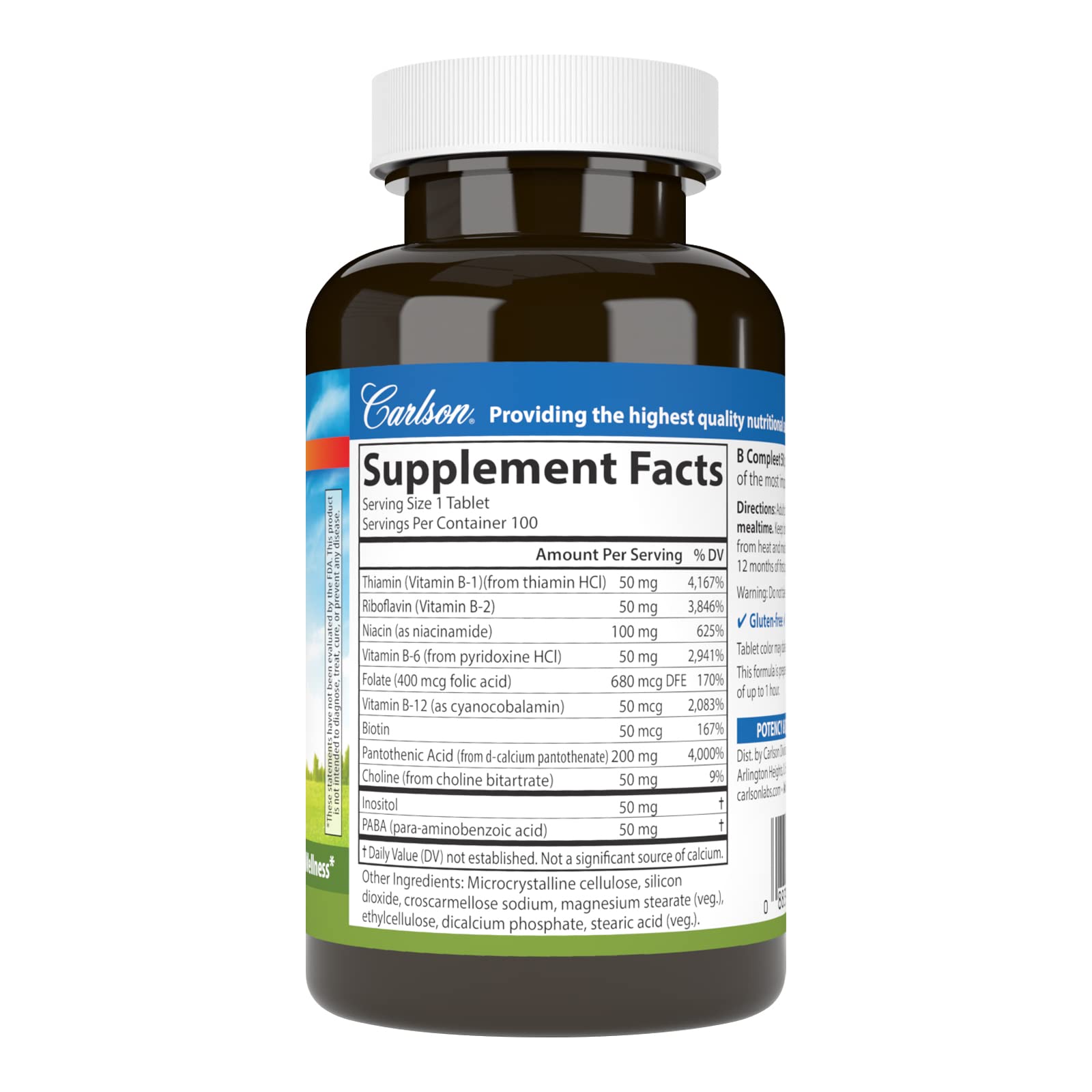 Carlson B Compleet 50 – Balanced Vitamin B Complex for Energy & Cellular Support