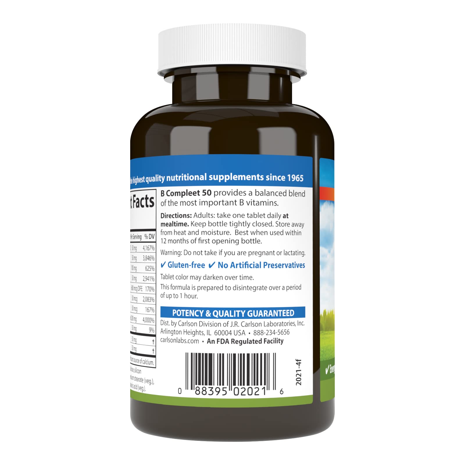 Carlson B Compleet 50 – Balanced Vitamin B Complex for Energy & Cellular Support