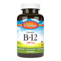 Carlson B-12 Chewable 1000 mcg - Energy, Nerve Function & Wellness - Lemon (180 tabs)