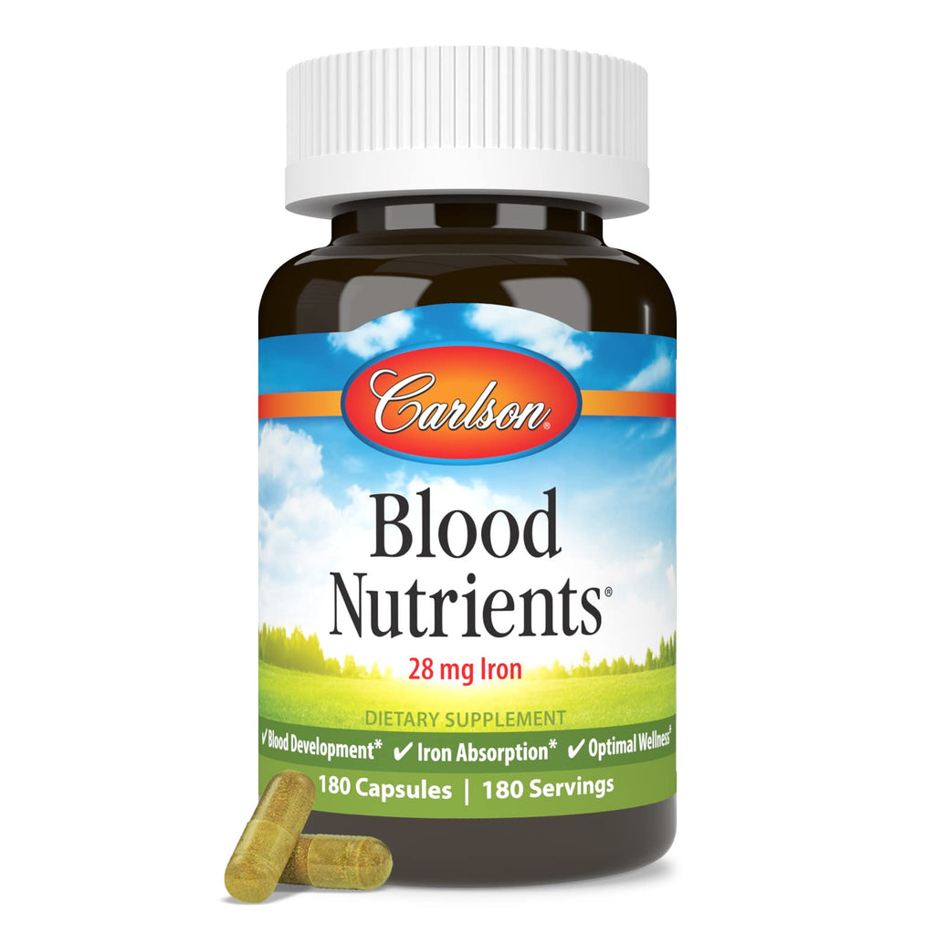 Carlson Blood Nutrients 28 mg Iron, 180 Capsules