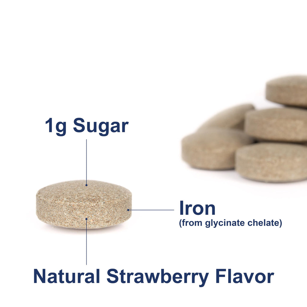 Carlson Chewable Iron 30 mg – Superior Absorption, Blood Health & Energy | Strawberry Flavor | Pack of 2 (240 Tablets)