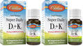 Carlson Super Daily D3 + K2, 50 mcg D3 + 45 mcg MK-7 | Heart & Bone Health | 90 Drops (Pack of 2)