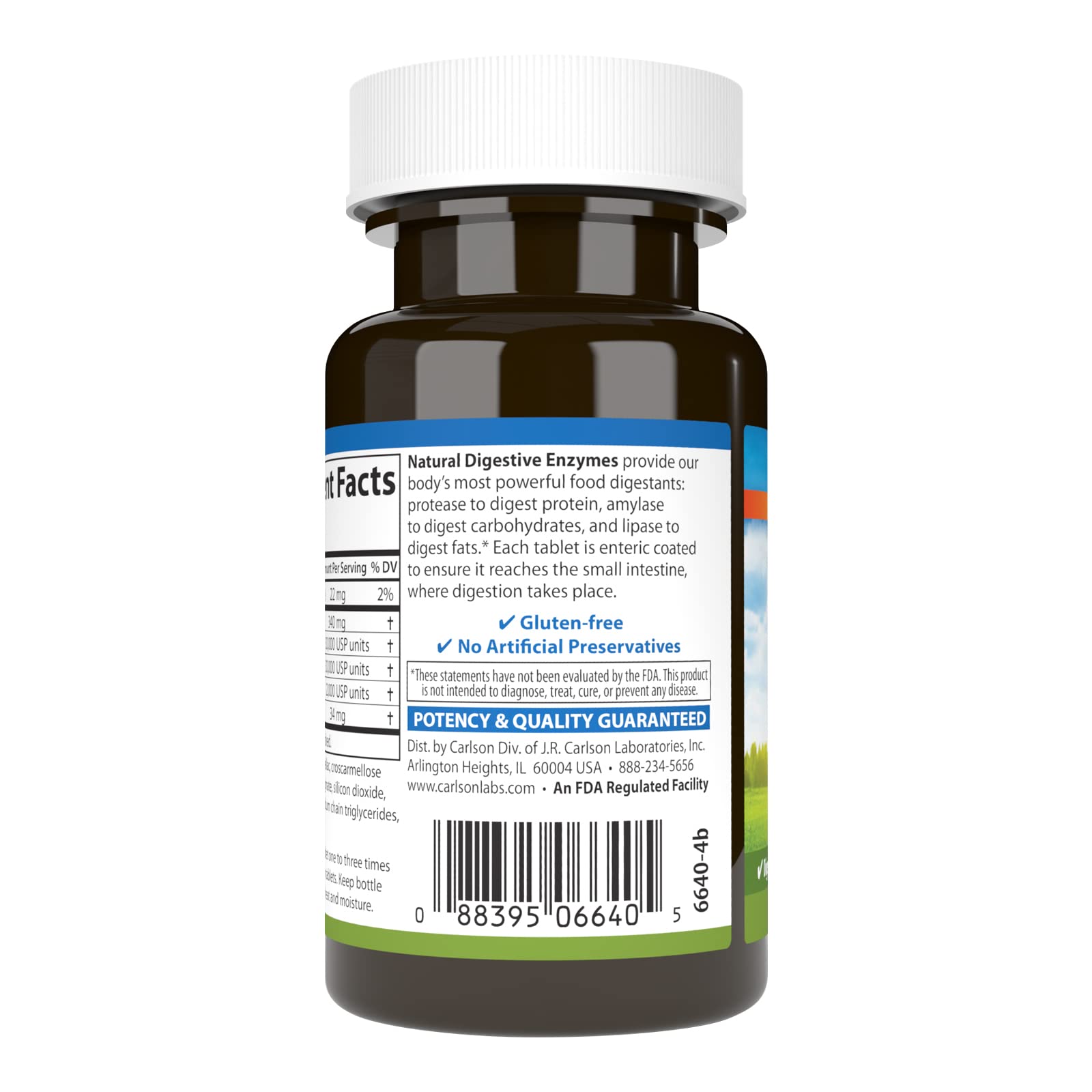Carlson Natural Digestive Enzymes – Protease, Amylase & Lipase Digestive Aid, 50 Tablets (Pack of 2)