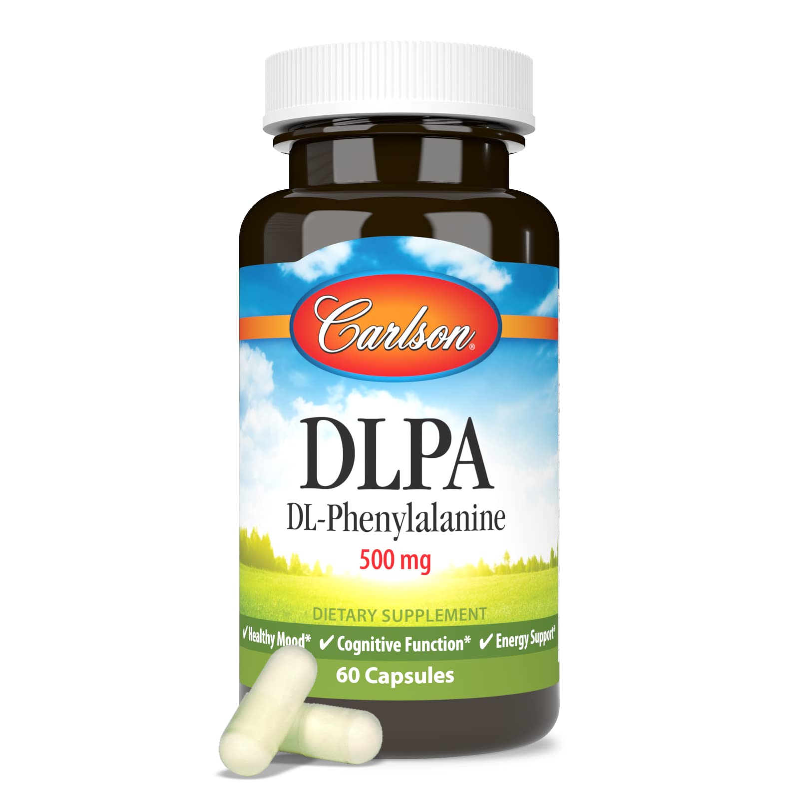 Carlson DLPA DL-Phenylalanine 500 mg – Mood & Cognitive Support (60 Capsules)