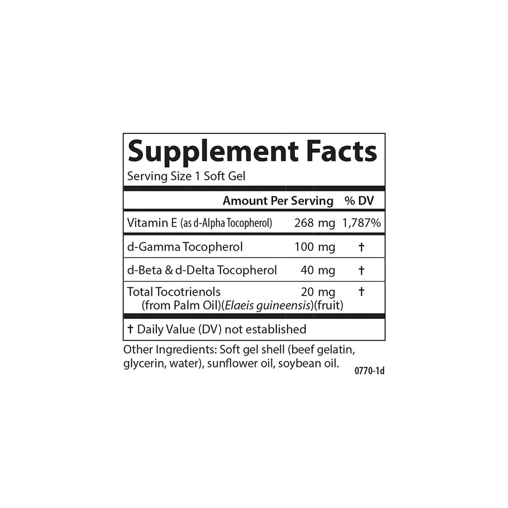Carlson E-Gems Elite Vitamin E 400 IU | Tocopherols & Tocotrienols