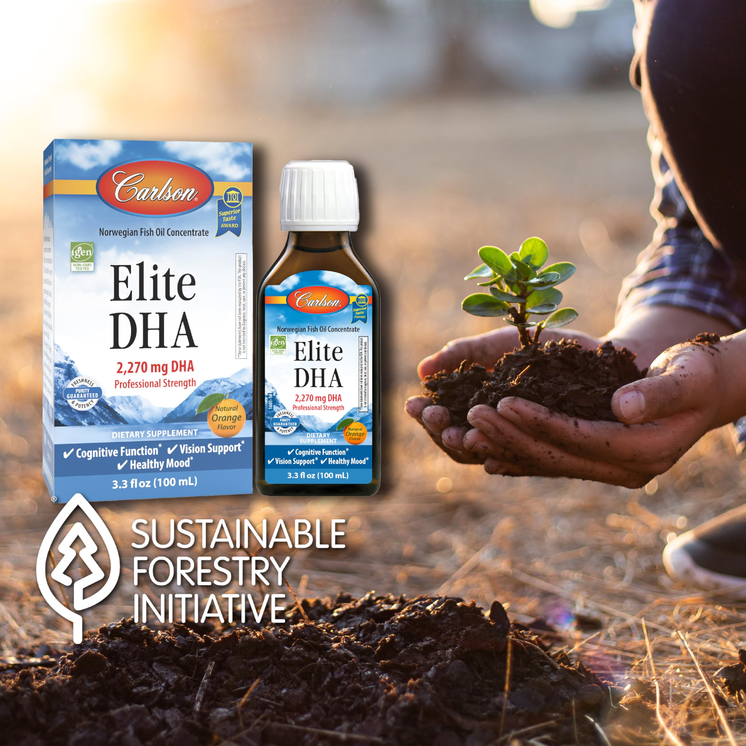 Carlson Elite DHA – 2,270 mg DHA per Teaspoon, Norwegian Fish Oil, Orange Flavor