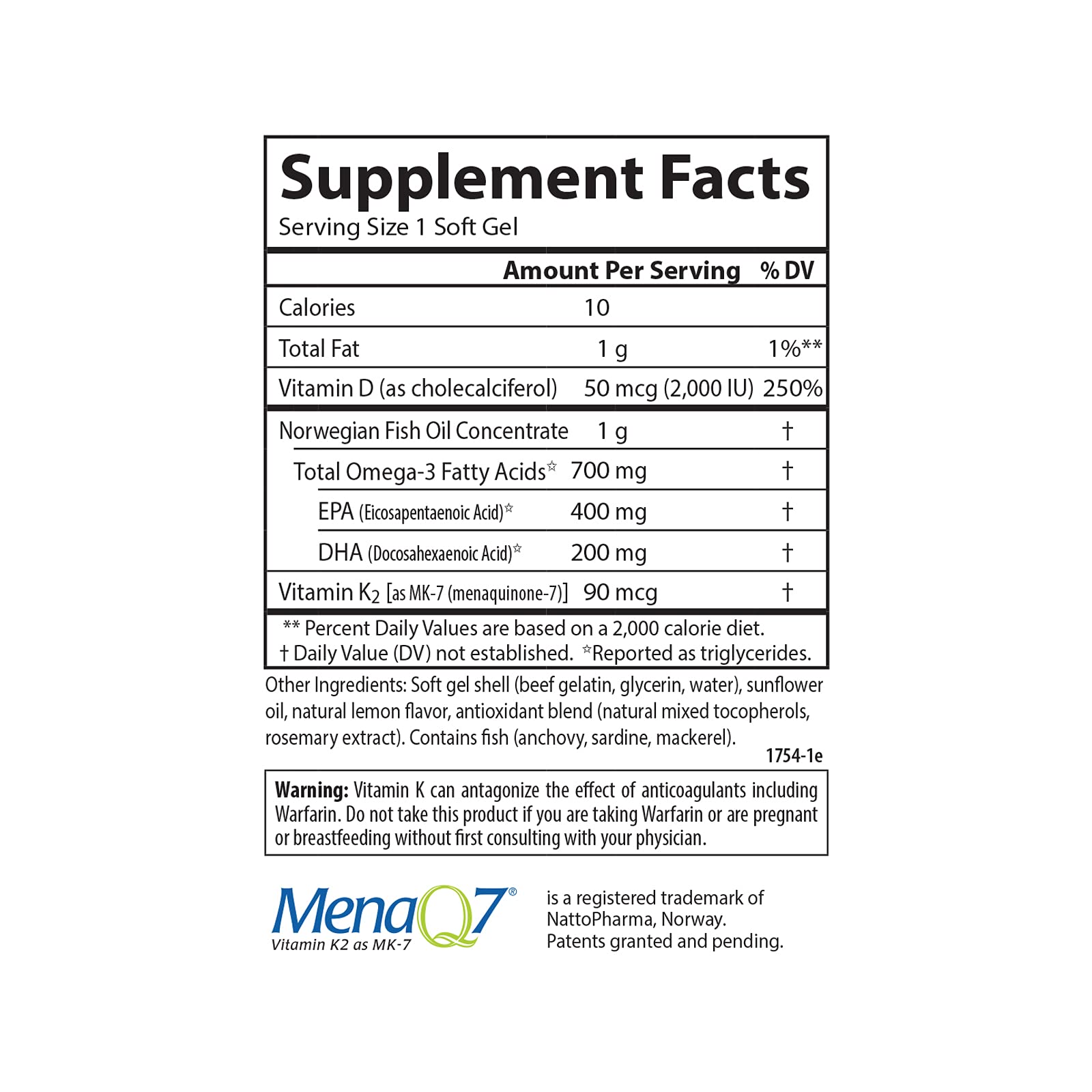Carlson Elite Omega-3 Plus D & K - 700 mg EPA/DHA + D3 & K2, Lemon | Bone Health & Immune Support