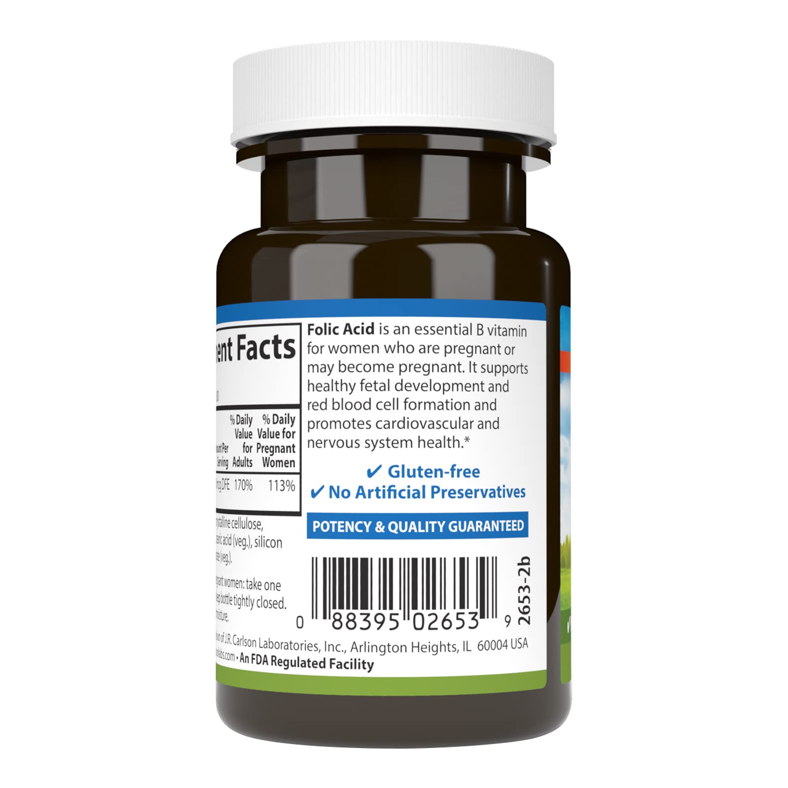 Carlson Folic Acid 400 mcg – Prenatal Support & Fetal Development | 300 Tablets