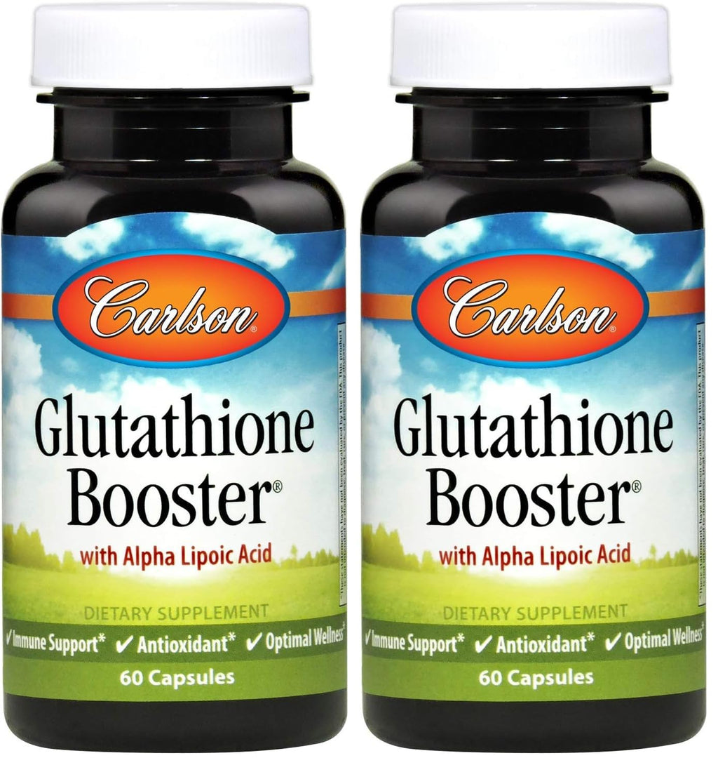 Carlson Glutathione Booster – Alpha Lipoic Acid, Immune Support, Antioxidant, 60 Capsules (Pack of 2)
