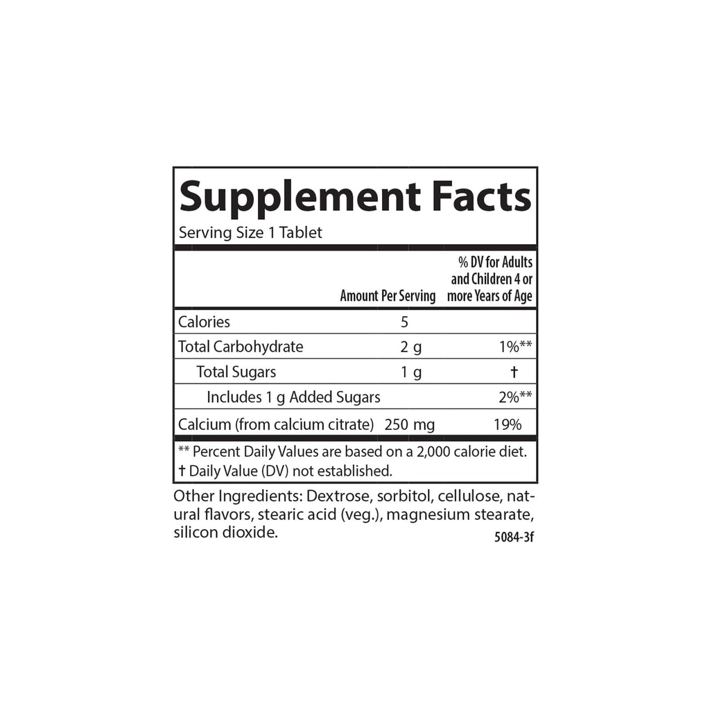 Carlson Kid's Chewable Calcium 250 mg - Vanilla Flavor, 120 Tablets