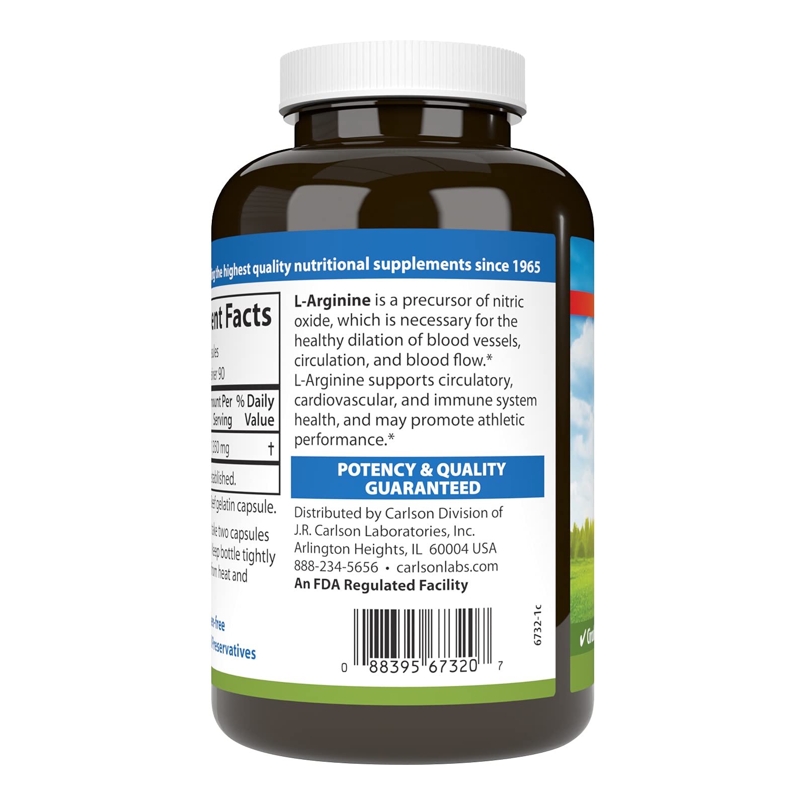 Carlson L-Arginine 675 mg | Circulatory Health & Support | 180 Capsules