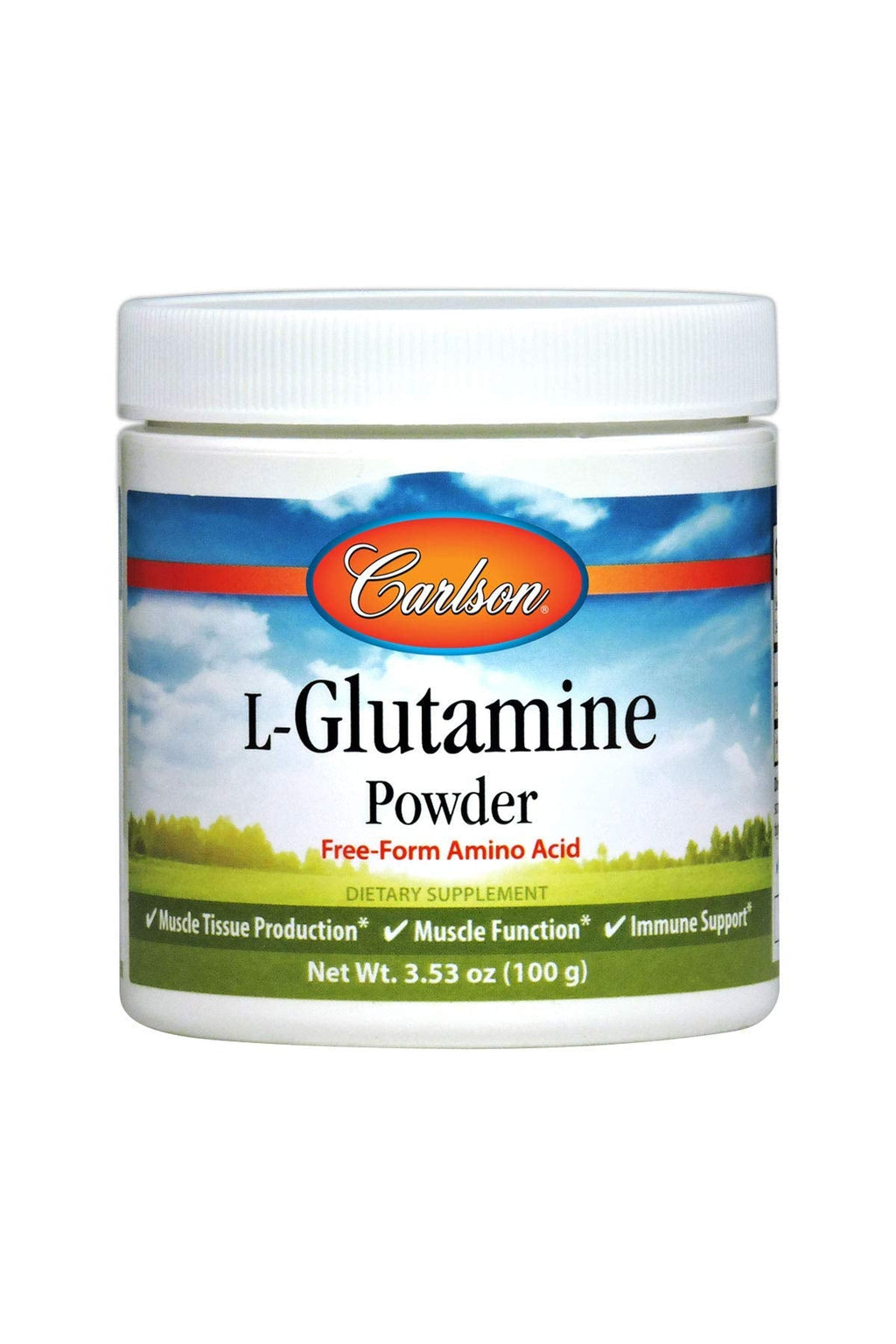 Carlson - L-Glutamine Powder, Free-Form Amino Acid, 3 g, Muscle Tissue Production & Function, Immune Support, 3.53 oz (100 g)